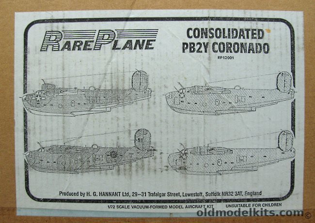 Rareplane 1/72 Consolideated PB2Y-5 / RAF GR1 / PB2Y-3 / PB2Y-3R / PB2Y-5R Coronado, RP12001 plastic model kit